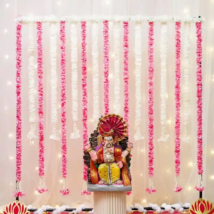 White And Pink Ganesh Decoration